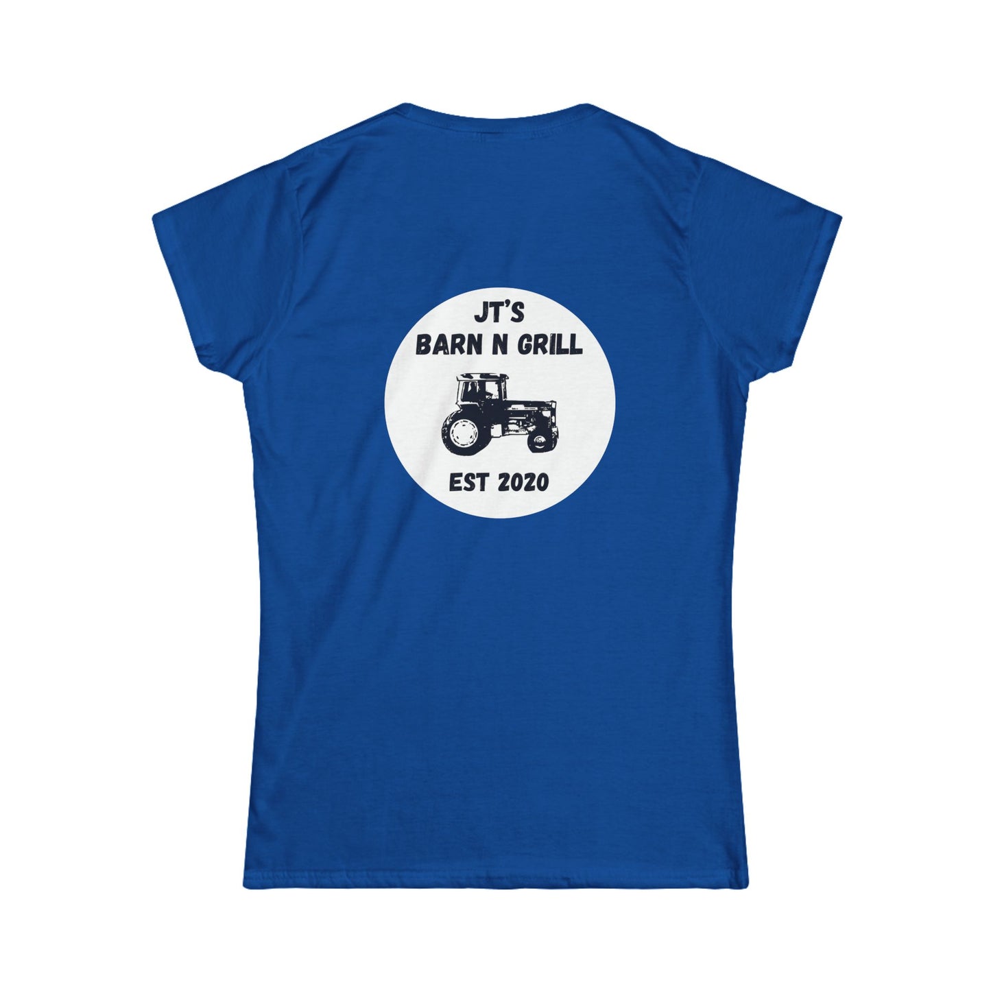 Women's Barn & Grill Tractor Tee — "JT's Barn N Grill Est 2020"