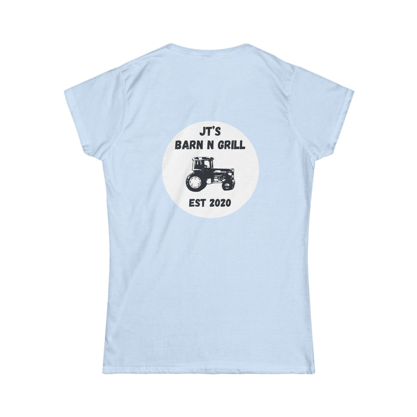 Women's Barn & Grill Tractor Tee — "JT's Barn N Grill Est 2020"