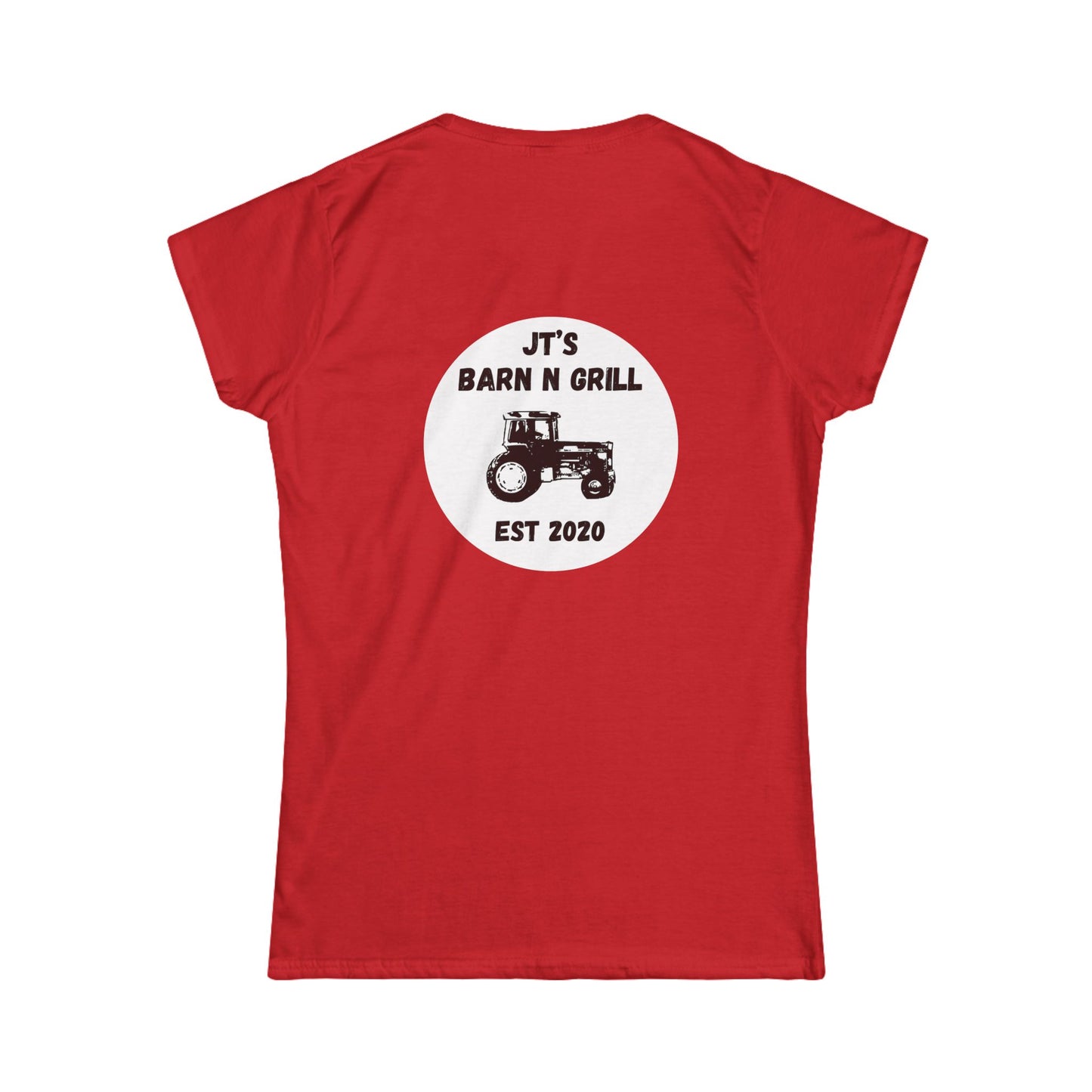 Women's Barn & Grill Tractor Tee — "JT's Barn N Grill Est 2020"