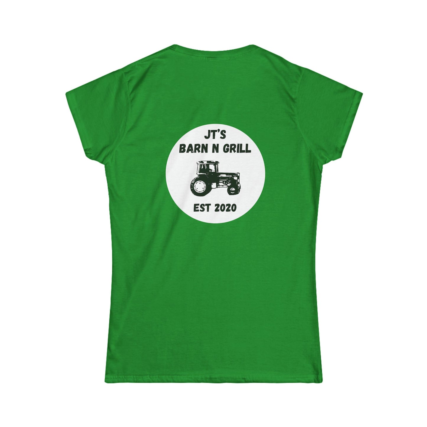 Women's Barn & Grill Tractor Tee — "JT's Barn N Grill Est 2020"
