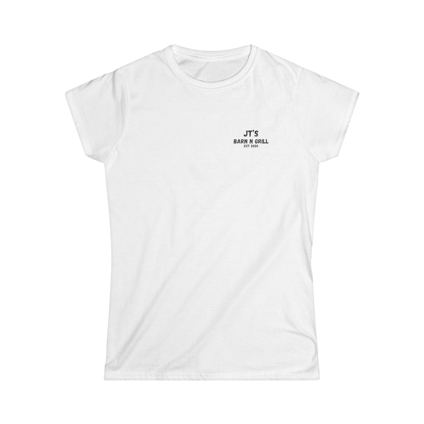Women's Barn & Grill Tractor Tee — "JT's Barn N Grill Est 2020"