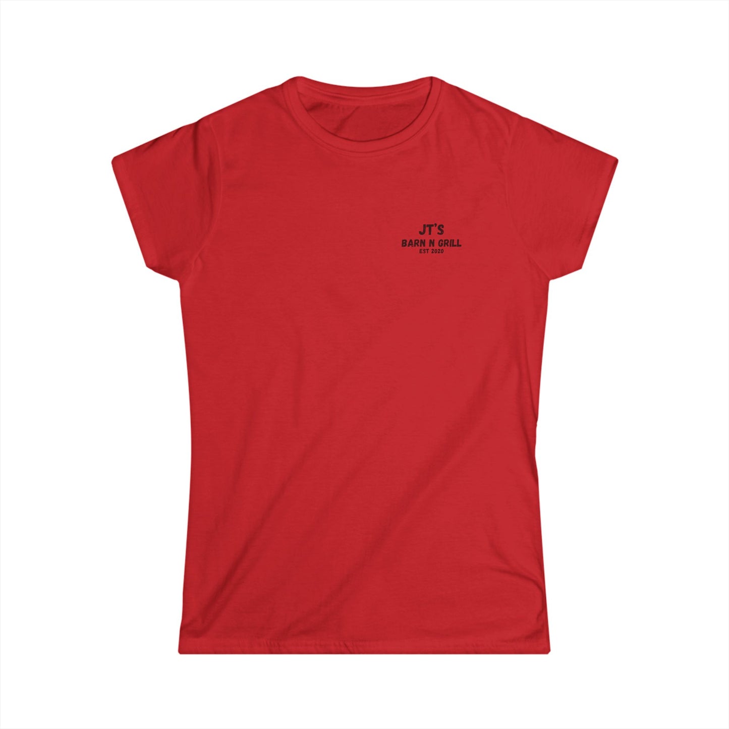 Women's Barn & Grill Tractor Tee — "JT's Barn N Grill Est 2020"
