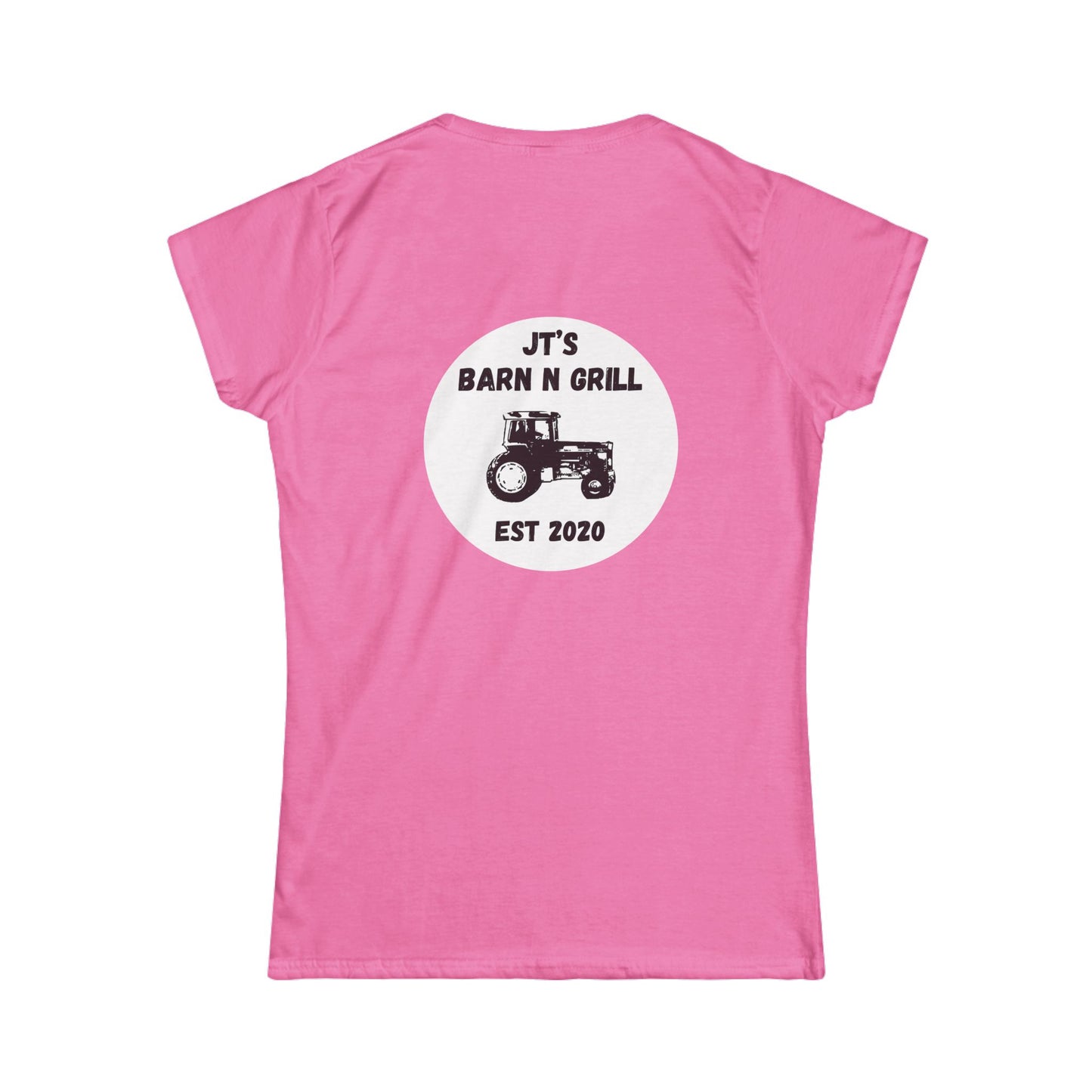 Women's Barn & Grill Tractor Tee — "JT's Barn N Grill Est 2020"