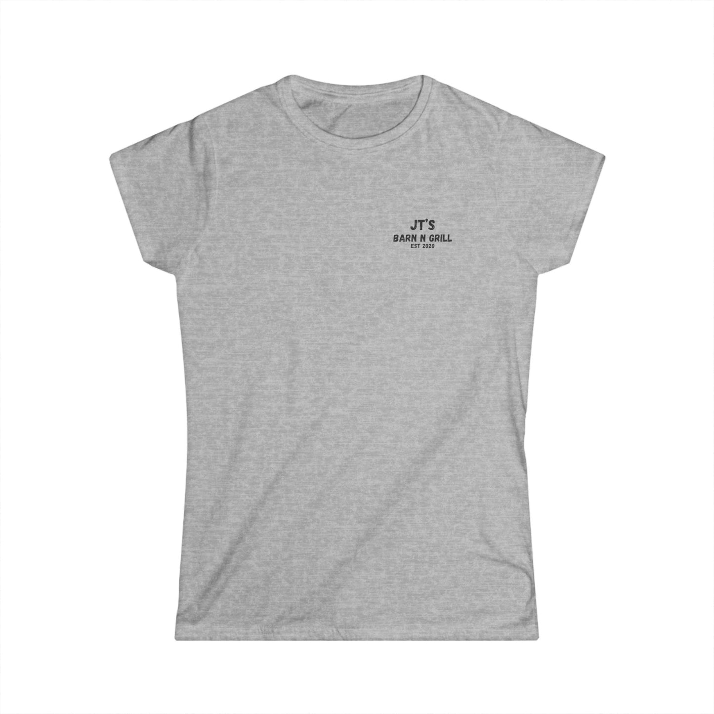 Women's Barn & Grill Tractor Tee — "JT's Barn N Grill Est 2020"